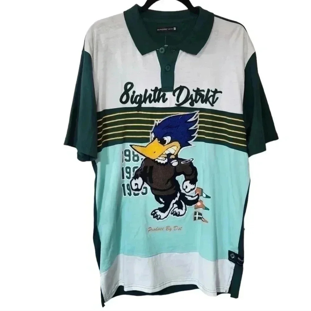 8ighth Dstrkt Mens Medium Green Polo Shirt Duck. Brand New with tags. Size 2xl - Picture 2 of 6